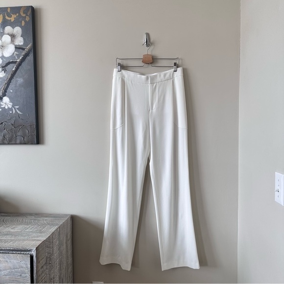 DEREK Lam 10 Crosby-Off White High Rise Stretch Crepe Long Trousers (Size:8) - Picture 3 of 11